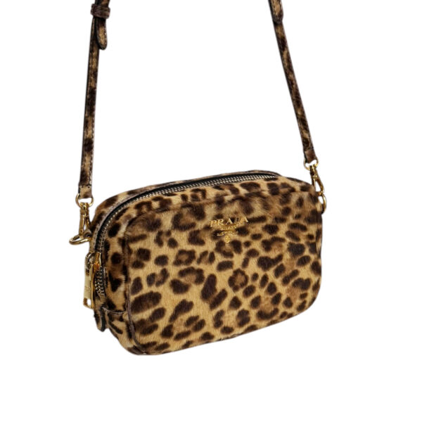 Prada Leopard Print Calfskin Mini Crossbody Bag in Brown - Image 2