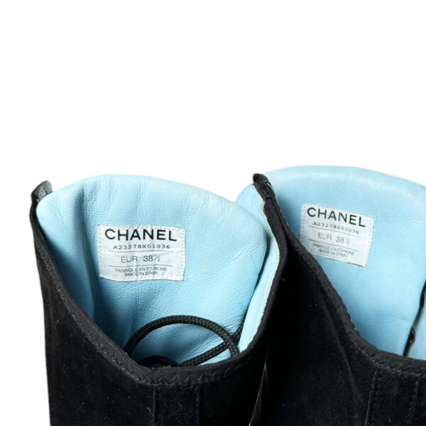 Chanel Logo Boxing Trainer Boots in Black / Blue UK 5.5 - Image 5