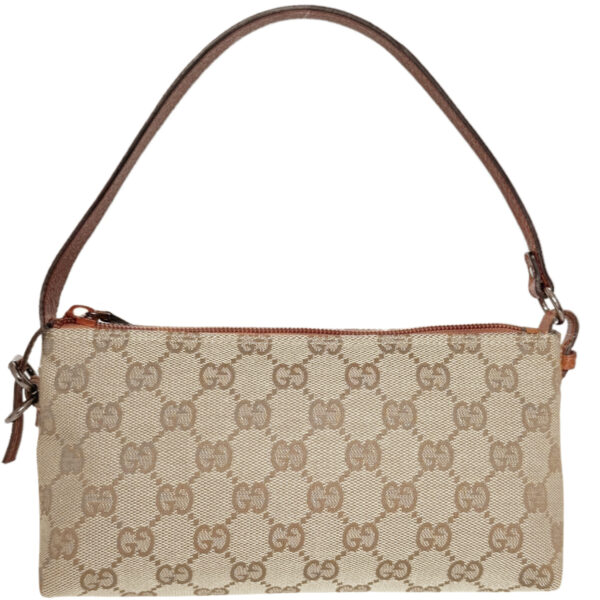 Vintage Gucci Monogram Mini Shoulder Bag in Beige / Tan | NITRYL