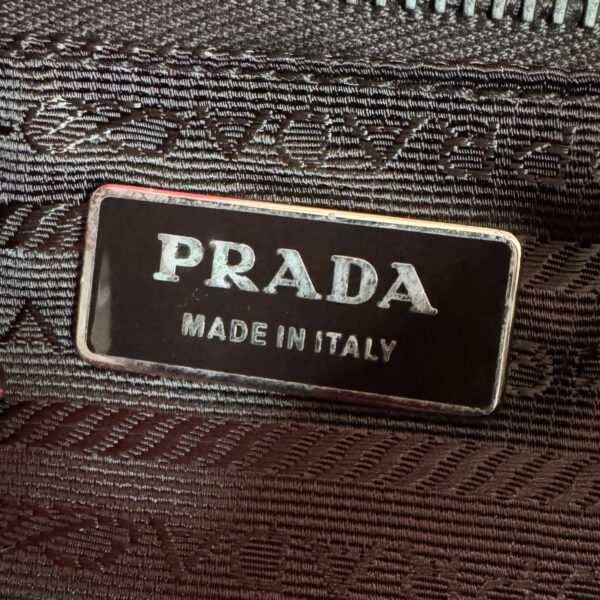 Prada Suede Logo Shoulder Bag in Red / Brown / Silver - Image 7