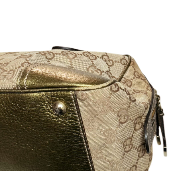 Gucci Monogram Bow Princy Shoulder Bag in Beige / Gold - Image 6