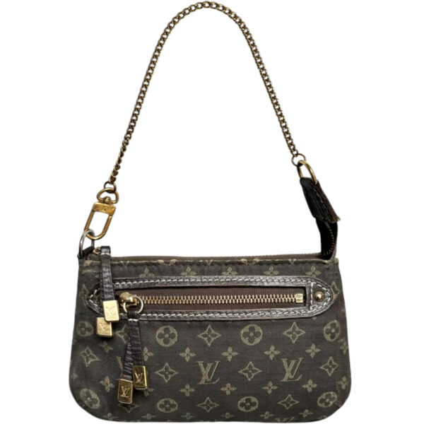 Louis Vuitton Monogram Chain Mini Pochette Shoulder Bag in Brown – Grey / Gold