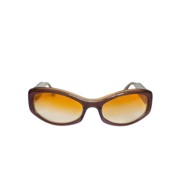 Chanel Logo Multicolour Chunky Sunglasses in Purple / Orange / Blue - Image 2