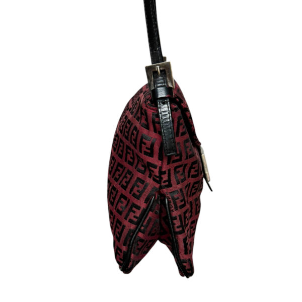 Fendi Monogram Shoulder Baguette Bag in Red / Black / Silver - Image 3