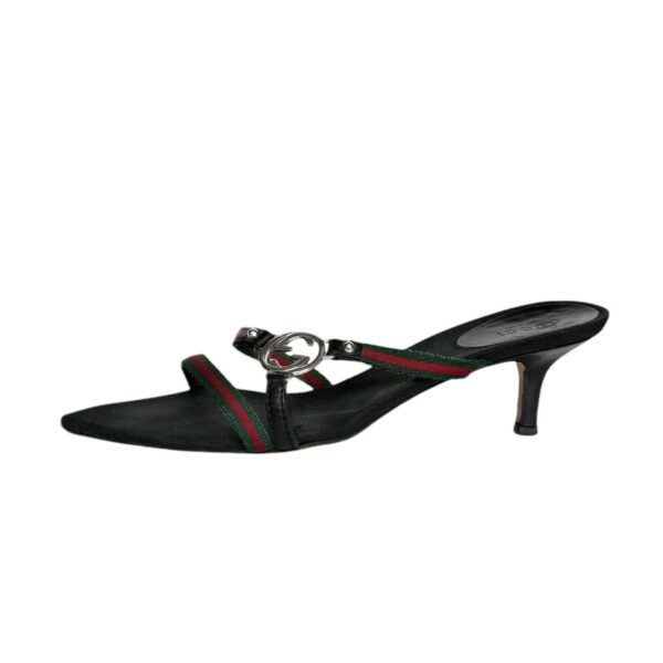 Gucci Logo Strappy Heels in Black UK 4.5 - Image 2