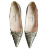 Chanel Bow Logo Python Heels in Khaki Green UK 3.5 - Image 2