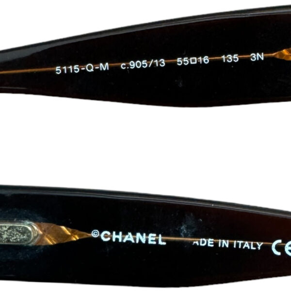 Chanel Logo Marble Sunglasses in Brown / Gold - Image 3