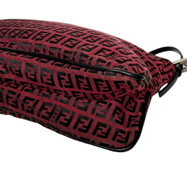 Fendi Monogram Shoulder Baguette Bag in Red / Black / Silver - Image 5
