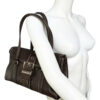 Prada Buckle Leather Logo Shoulder Bag in Brown / Silver - Image 8