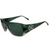 Vintage Chanel Pearl Logo Chunky Sunglasses in Dark Green | NITRYL
