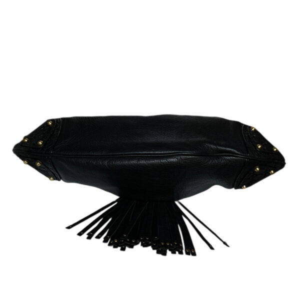 Gucci Leather Monogram Indy Tassel Hobo Shoulder Bag in Black / Gold - Image 5