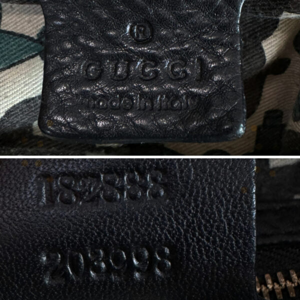 Gucci Leather Monogram Indy Tassel Hobo Shoulder Bag in Black / Gold - Image 7