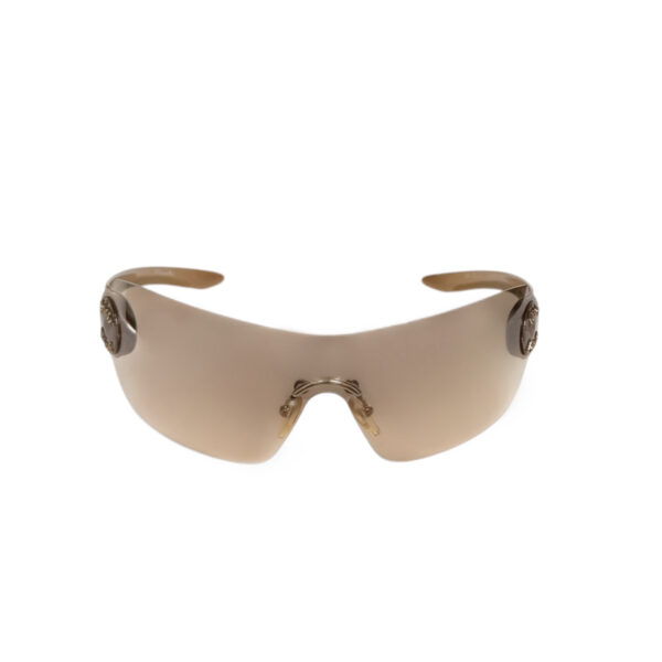 Dior Schlak Logo Wraparound Sunglasses in Gold - Image 2