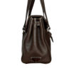 Prada Buckle Leather Logo Shoulder Bag in Brown / Silver - Image 3