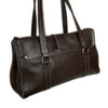 Prada Buckle Leather Logo Shoulder Bag in Brown / Silver - Image 4