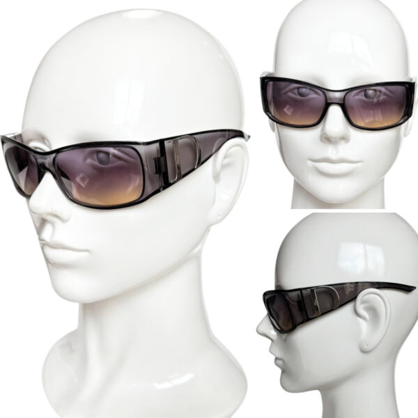 Dior D Logo Wraparound Sunglasses in Grey / Silver - Image 5