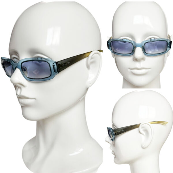 Dior Logo Rimless Sunglasses in Blue / Green - Image 4