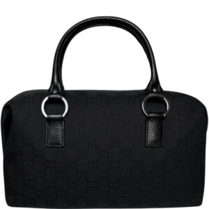 Vintage Gucci Monogram Boston Bag in Black / Silver | NITRYL