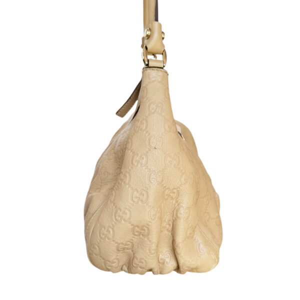 Gucci Monogram Leather D Ring Hobo Shoulder Bag in Tan - Beige / Gold - Image 3