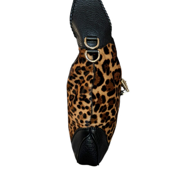 Gucci Leopard Print Calfskin 2-Way Jackie Hobo Shoulder Bag in Black / Brown / Gold - Image 3