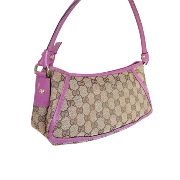 Gucci Monogram D Ring Shoulder Bag in Beige / Pink / Gold - Image 4