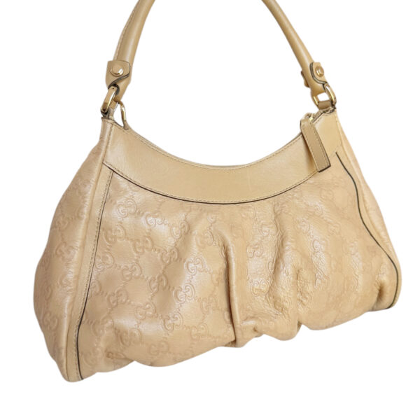 Gucci Monogram Leather D Ring Hobo Shoulder Bag in Tan - Beige / Gold - Image 4
