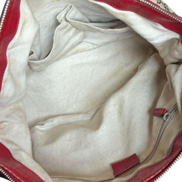 Gucci Monogram 2-Way Shoulder Bag in Beige / Red / Gold - Image 6