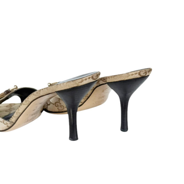 Gucci Monogram Detail Heels in Beige / Brown / Gold UK 3 - Image 4