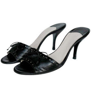Vintage Chanel Bow Logo Heels in Black UK 3.5 | NITRYL
