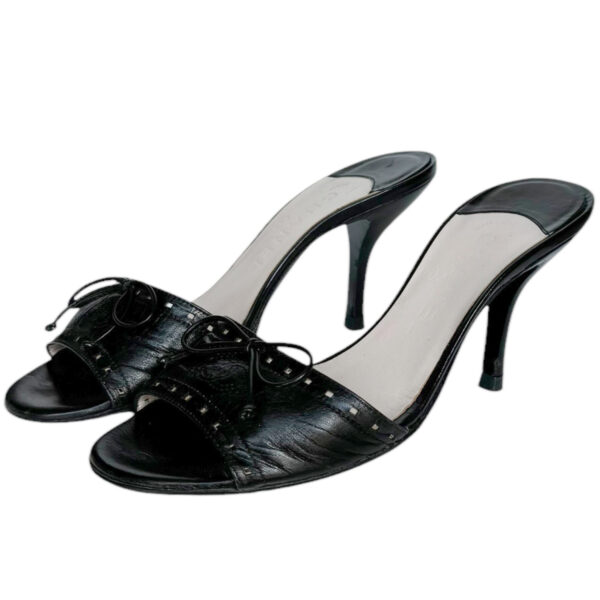 Vintage Chanel Bow Logo Heels in Black UK 3.5 | NITRYL