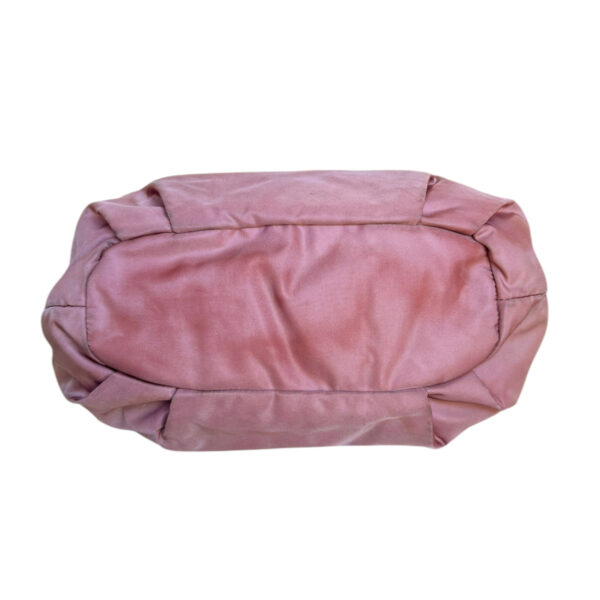Prada Bow Logo Nylon Shoulder Bag in Pink / Gold - Image 5