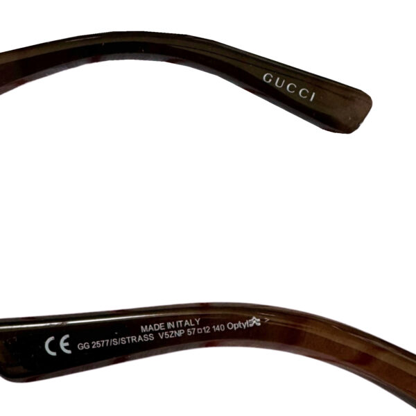 Gucci Diamante Logo Chunky Sunglasses in Maroon / Pink - Image 3
