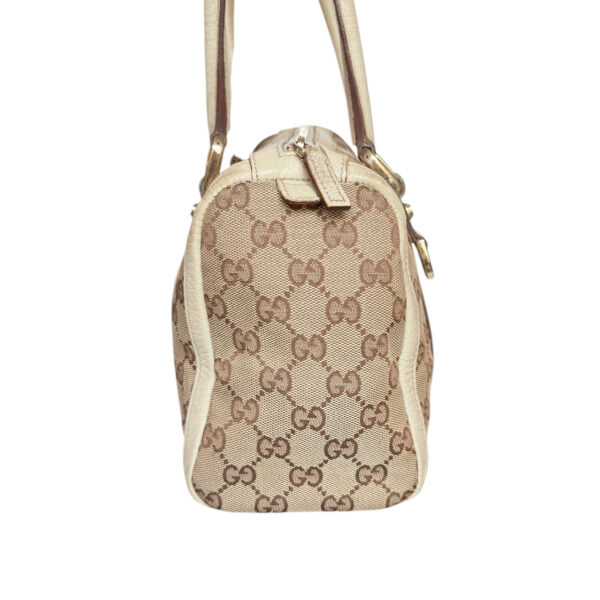 Gucci Monogram Shoulder Boston Bag in Beige / Cream / Gold - Image 3