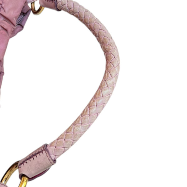 Prada Bow Logo Nylon Shoulder Bag in Pink / Gold - Image 6