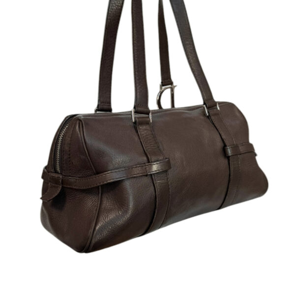 Dior Leather Logo Strap Shoulder Bag in Brown / Silver - Image 4