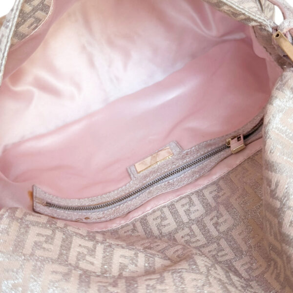 Fendi Monogram Metallic Mamma Shoulder Baguette Bag in Pink / Silver / Gold - Image 6