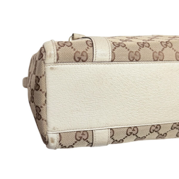 Gucci Monogram Shoulder Boston Bag in Beige / Cream / Gold - Image 6