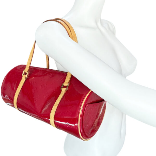 Louis Vuitton Monogram Vernis Papillon Bag in Cherry Red / Gold - Image 7