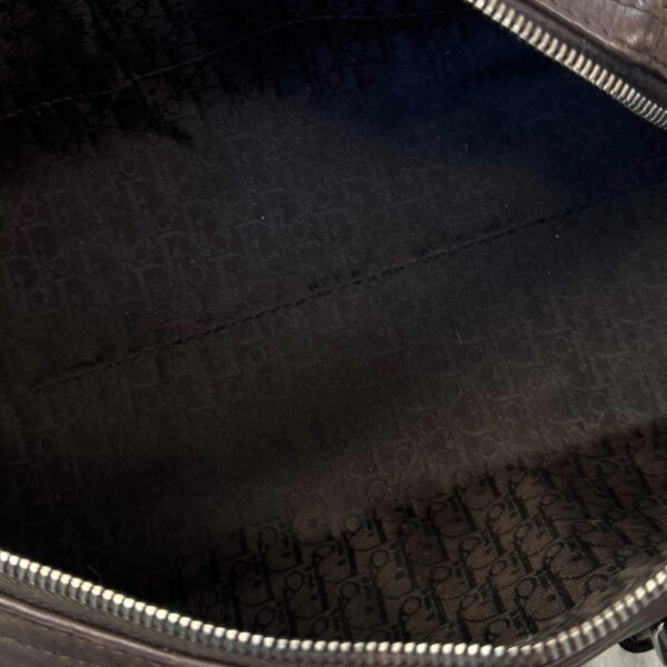 Dior Leather Logo Strap Shoulder Bag in Brown / Silver - Image 6