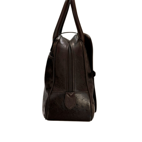 Dior Ostrich Leather Double Saddle Bag in Brown / Gold - Image 3