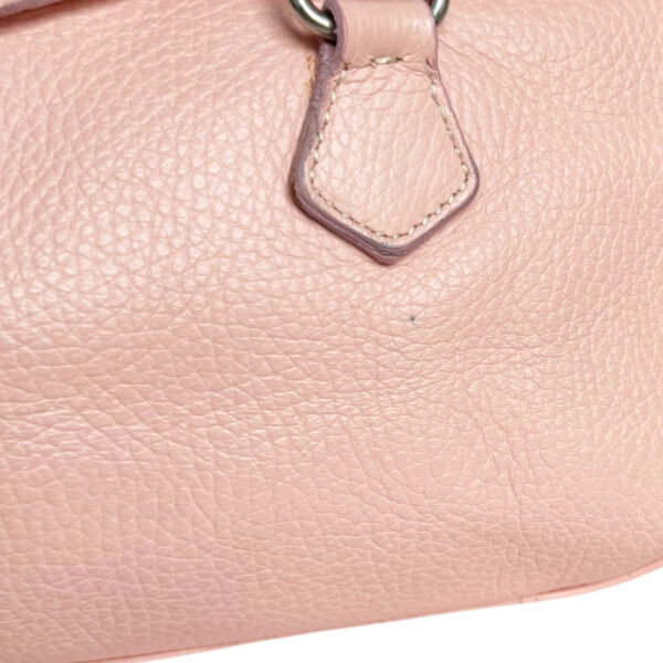 Prada Leather Buckle Shoulder Bag in Baby Pink / Silver - Image 6