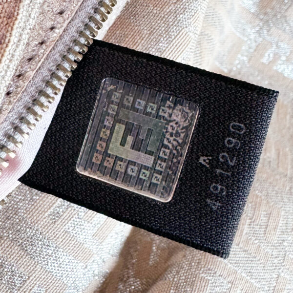 Fendi Monogram Metallic Mamma Shoulder Baguette Bag in Pink / Silver / Gold - Image 8