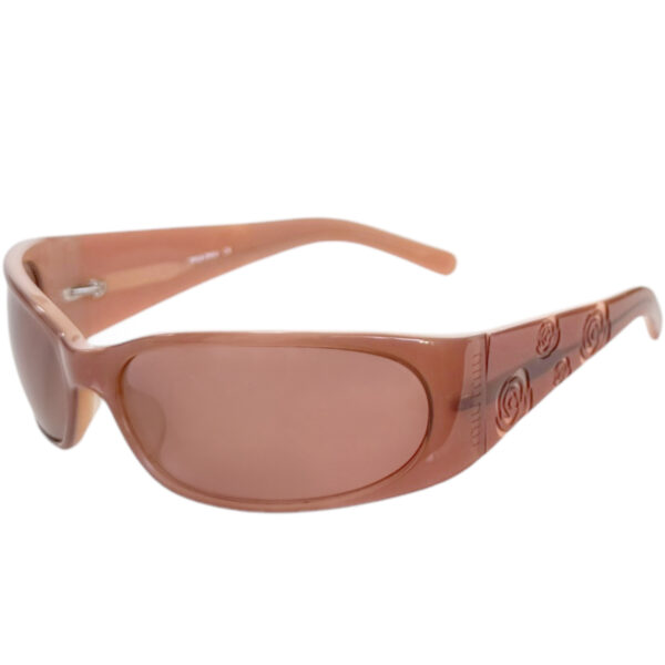 Vintage Miu Miu Logo Rose Wraparound Sunglasses in Pink | NITRYL