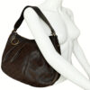 Gucci Monogram Leather Hobo Shoulder Bag in Brown / Gold - Image 8
