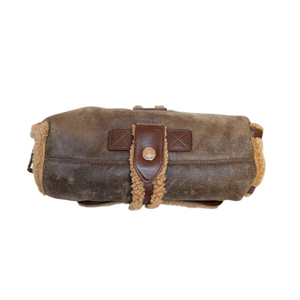 Dior Flight Shearling Shoulder Bag in Brown / Beige / Silver - Image 5