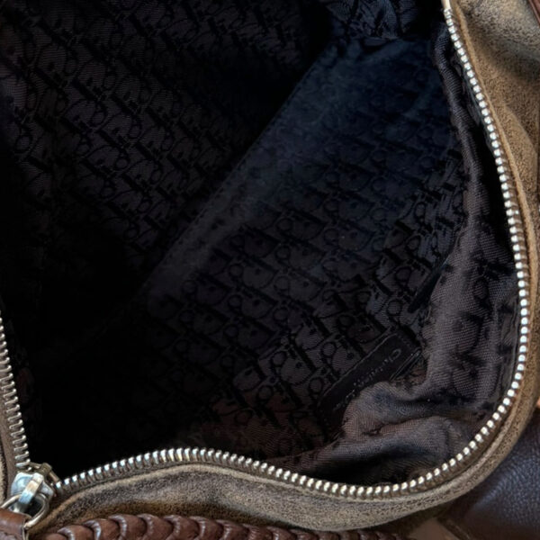 Dior Flight Shearling Shoulder Bag in Brown / Beige / Silver - Image 6