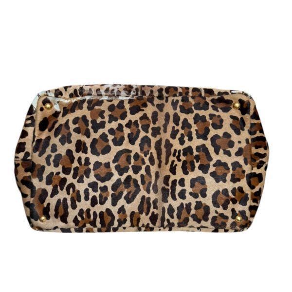 Prada Leopard Print Calfskin Canapa Tote Bag in Beige / Brown / Gold - Image 5