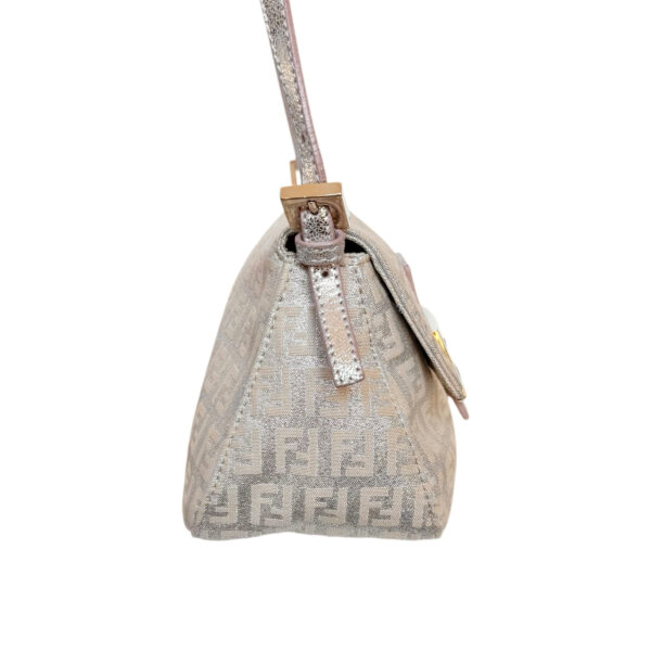 Fendi Monogram Metallic Mini Mamma Shoulder Baguette Bag in Pink / Silver / Gold - Image 3
