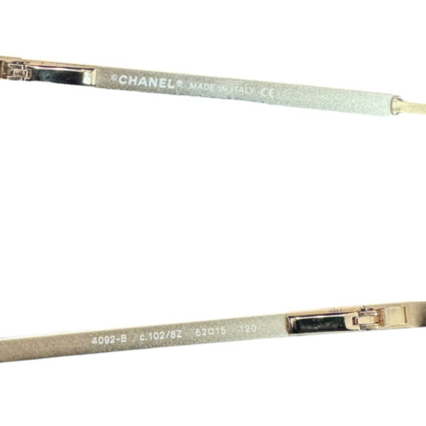 Chanel Diamante Logo Rimless Sunglasses in Gold - Image 3