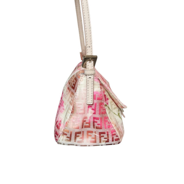 Fendi Monogram Flower Mini Mamma Shoulder Baguette Bag in Nude / Pink / Gold - Image 3